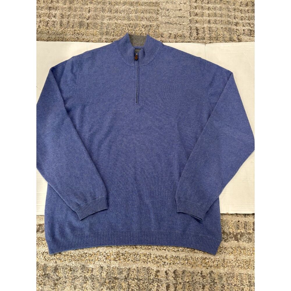 Mens blue cashmere pullover long sleeve sweater L/XL